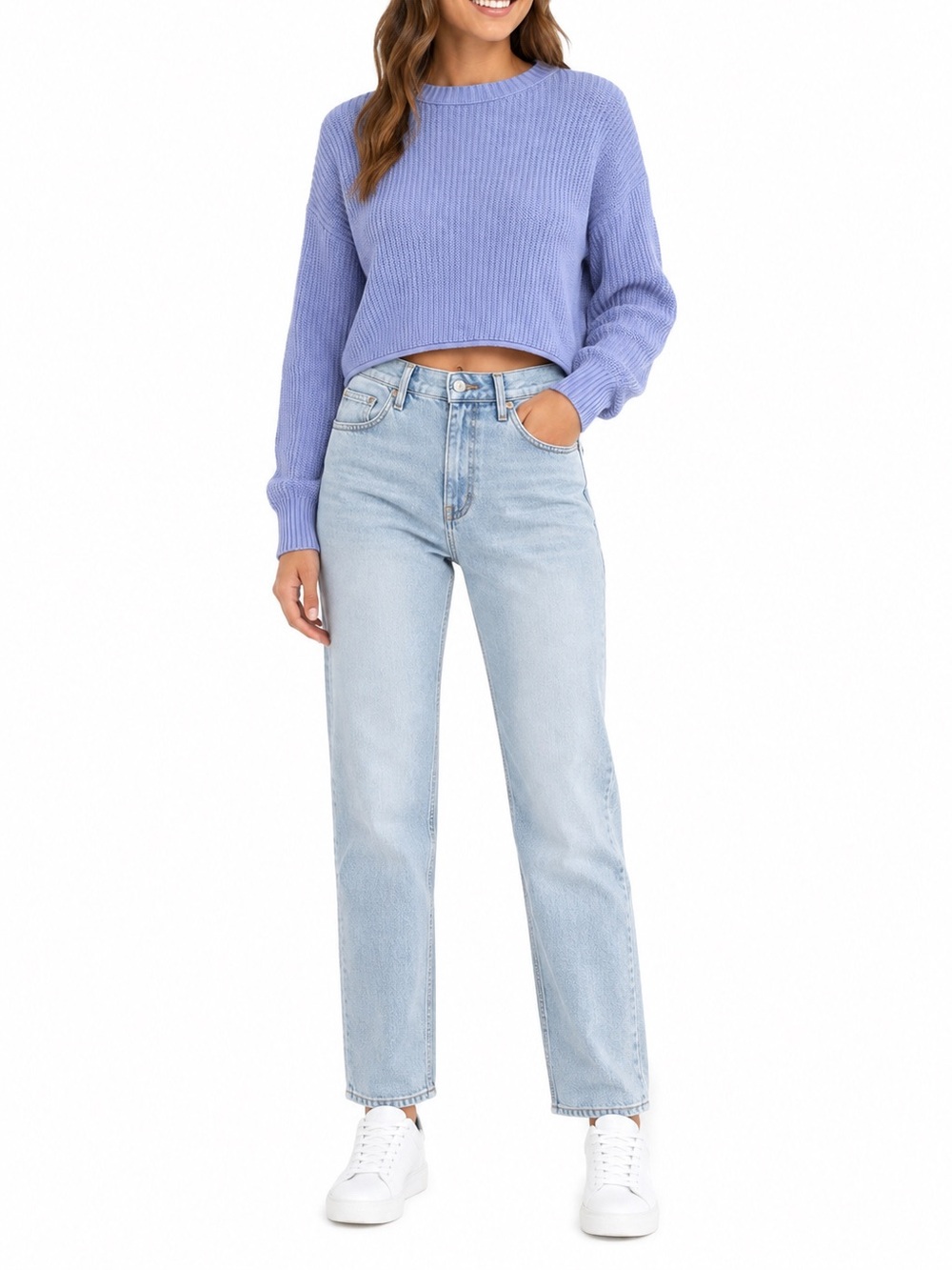 Wild Fable Size XS Lilac Purple Knitted Cropped Sweater